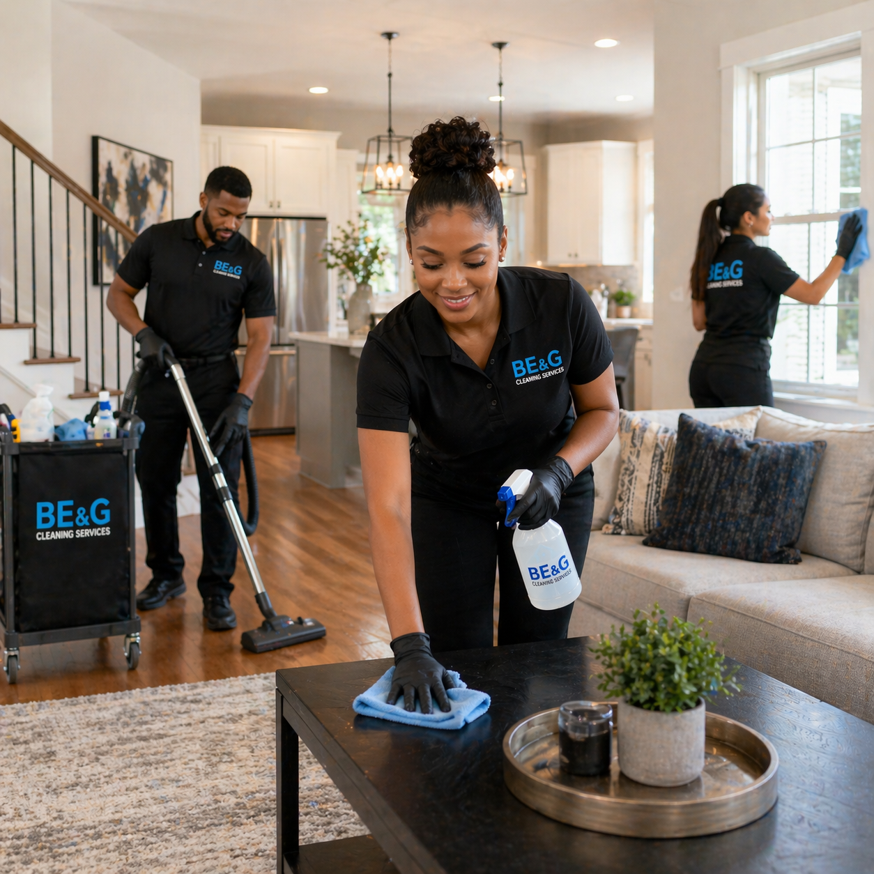 BE&G cleaning team in action